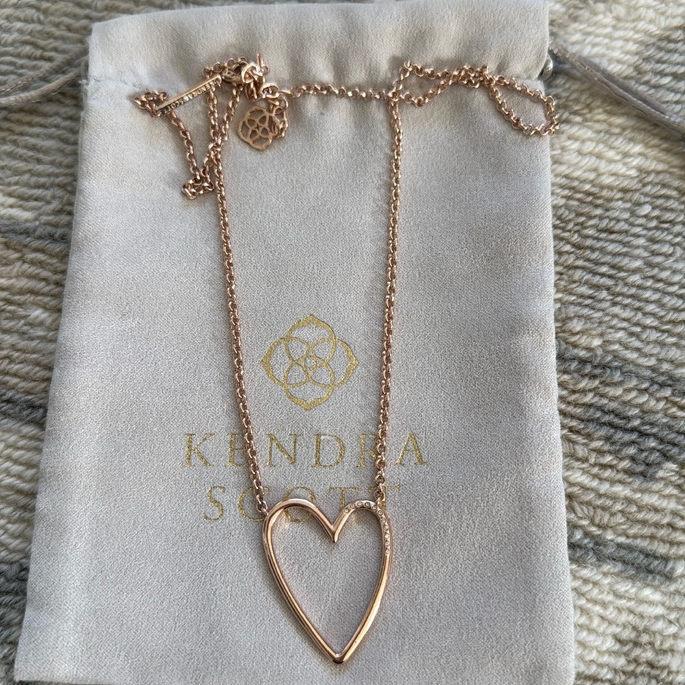 Kendra Scott Rose Gold Heart Necklace